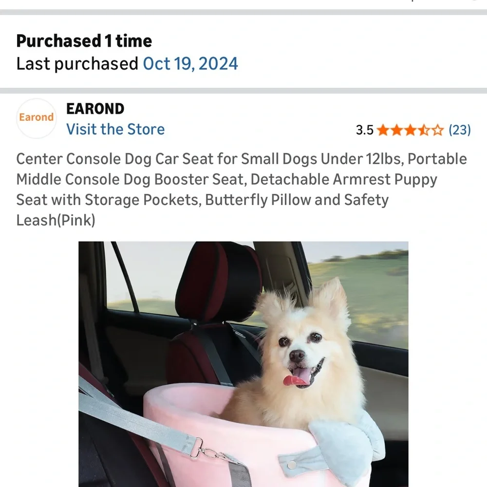 Pink Pet Carrier with grey Straps